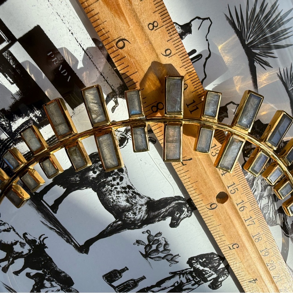 Labradorite Geometric Statement Necklace - image 3